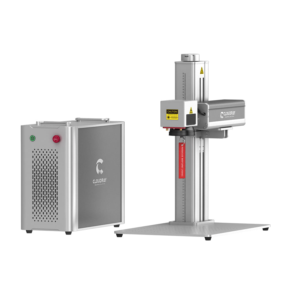 Cloudray QS Series Neo 30W 50W Fiber Laser Engraver with D80 Rotary