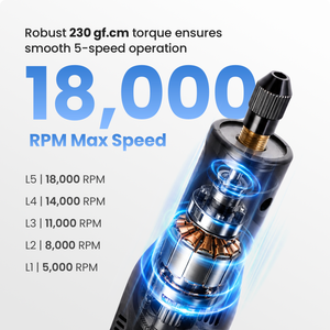 Cloudray 5 Speed Variable Rotary Tool Motor with Max 18000 RPM and 230 gf.cm Torque