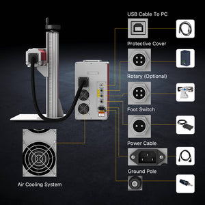 Engraver Structure | Cloudray MP-60 60W Mopa Fiber Laser Engraver