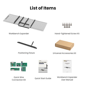 Cloudray E1 Workbench packing list