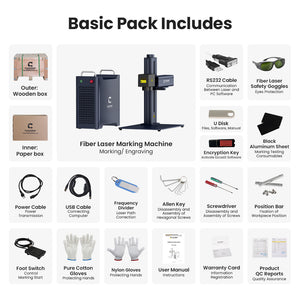 Packing list | Cloudray GM-2.5D-100 100W Fiber Laser Engraver