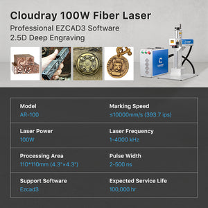 Engraver Specification | Cloudray AR-100 100W 2.5D Fiber Laser Engraver