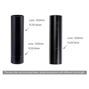 Cloudray C/E Series CO2 Laser Lens Tube for D20mm Focus Lenses with 50.8mm, 63.5mm and 101.6mm Focal Lengths