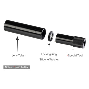 Cloudray CO2 Laser Lens Tube Assembly with Locking Ring, Silicone Washer and Lens Installation Tool