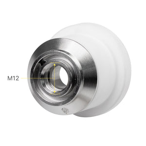 Cloudray Ceramic Nozzle Holder Bottom View Highlighting M12 Thread