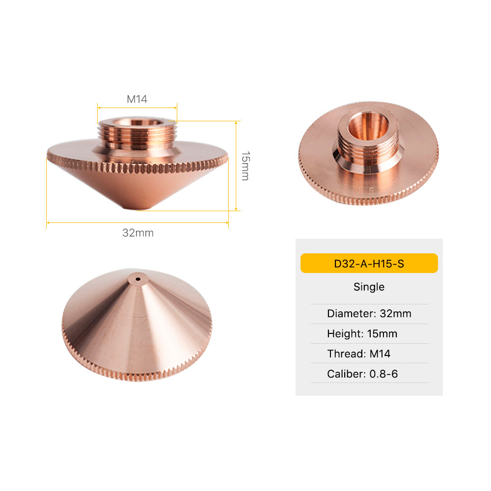 Cloudray D32 Series A Type Laser Nozzles D32 H15 M14