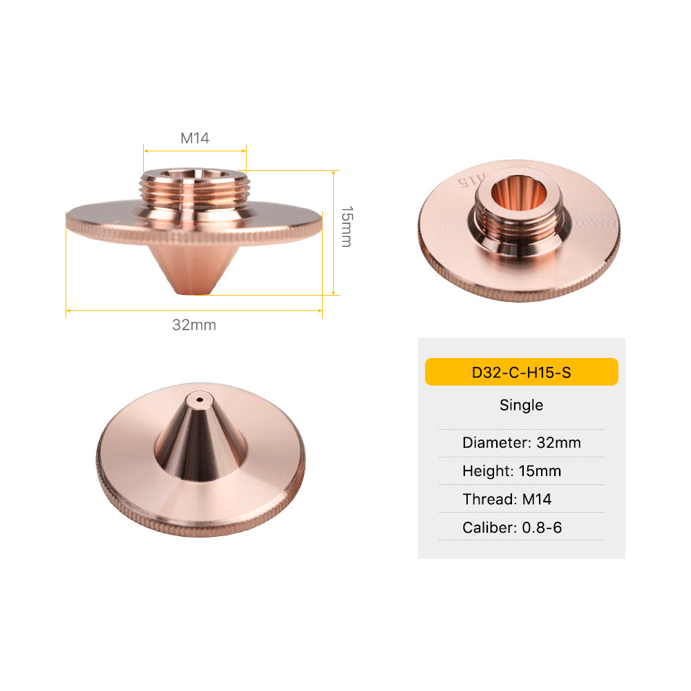 Ugelli laser tipo C serie D32 Cloudray D32 H15 M14