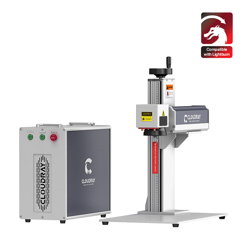 Cloudray QS-30 30W Fiber Laser Marking Engraver with D80 Rotary