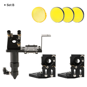 Cloudray C Series V2.1 CO2 Laser Head Set B with Dual 2nd Mirror Mounts, Focus Lens and 3 Gold Si Mirrors