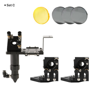 Cloudray C Series V2.1 CO2 Laser Head Set C with Dual 2nd Mirror Mounts, Focus Lens and 3 Black Si Mirrors