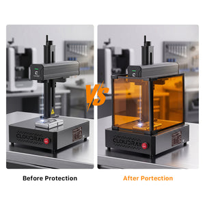 Cloudray Laser Safety Window Shield Guard Upgrade Before and After Protection