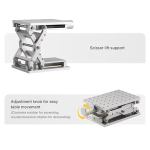 Cloudray Black Anodized Aluminum Alloy Lift Platform with Scissor Support, and Adjustment Knob