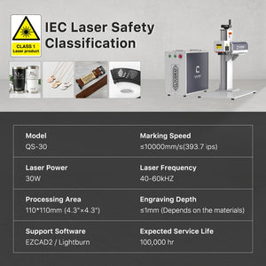 Engraver Specification | Cloudray QS-30 30W Fiber Laser Engraver