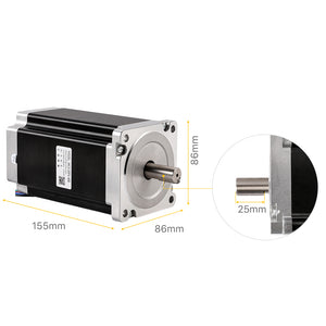 Cloudray 34CS120FK-600 Dimensions: 155mm Body Length and 25mm Shaft Key Length