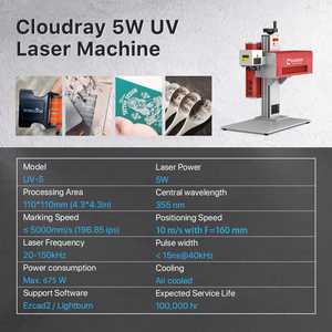 Specification | UV-5 5W UV Laser Marking Engraver