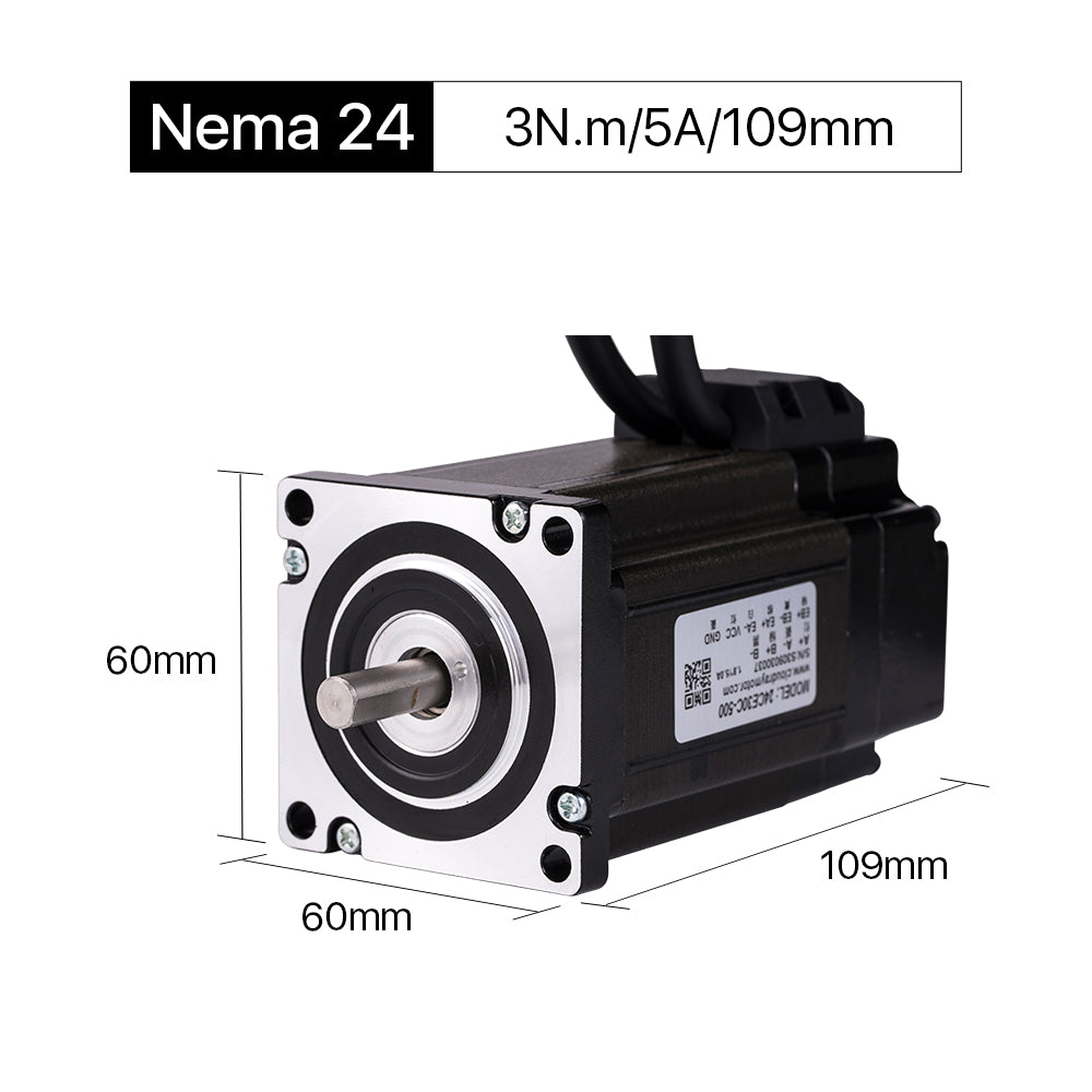 Cloudray 109mm 3N.m 5A 2 Phase Nema 24 Moteur à pas à boucle fermée