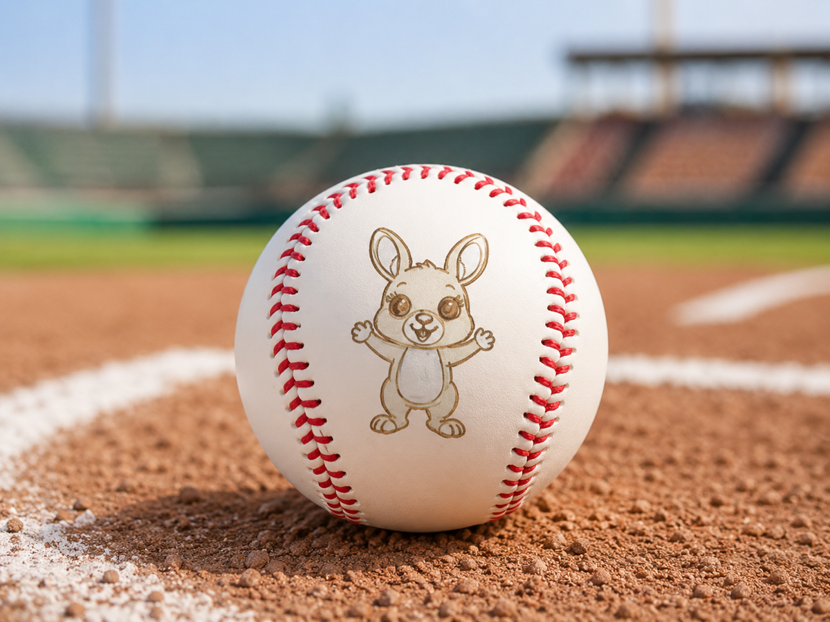 UV Pro 5W laser marking on artificial leather baseball