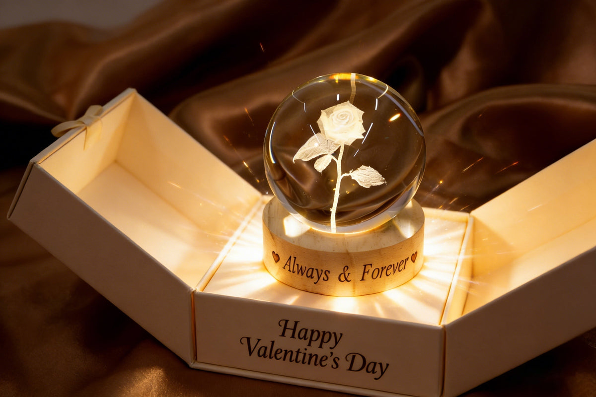 ✨ Valentine's Special: How to Engrave a 3D Rose Inside a Crystal Sphere with TR Series 5W