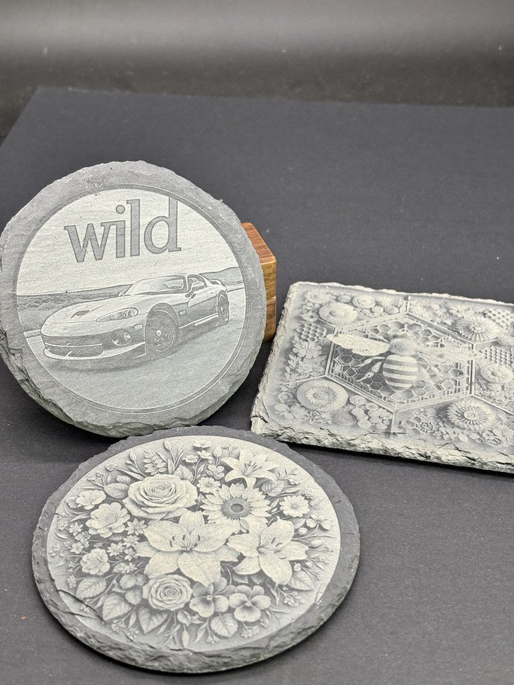 Slate Stone Image Marking Test with UV-10 UV Laser