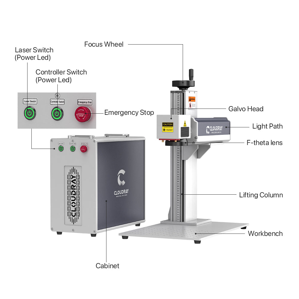 Cloudray QS-50 50W Fiber Laser Engraving Marking Machine
