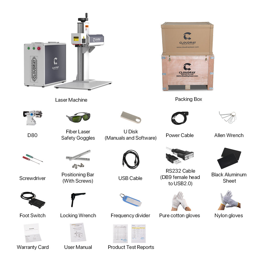 Fiber Laser Marking/Engraving/Cutting Materials Package – Cloudray Laser