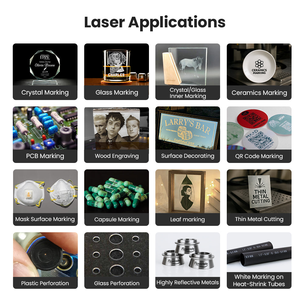 UV-10 Laser Powers Diverse Applications, Including Crystal/Glass Inner Marking, PCB/Leaf Marking, Metal Cutting & More, Turning Ideas to Reality | Cloudray UV-10 Water-Cooled Split-type Engraver