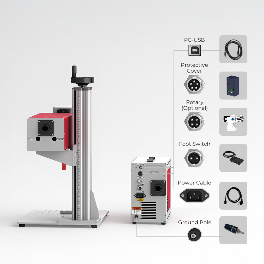 Engraver Structure | Cloudray UV-10 Water-Cooled Split-type Engraver