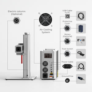 Engraver Structure | Cloudray QS Series 30W 50W Fiber Laser Engraver