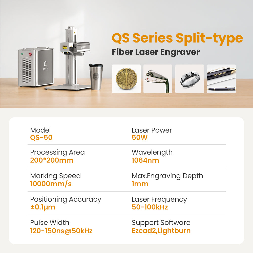 Engraver Specification | Cloudray QS Series 30W 50W Fiber Laser Engraver