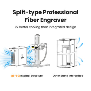 Split-type Professional Engraver | Cloudray QS Series 30W 50W Fiber Laser Engraver