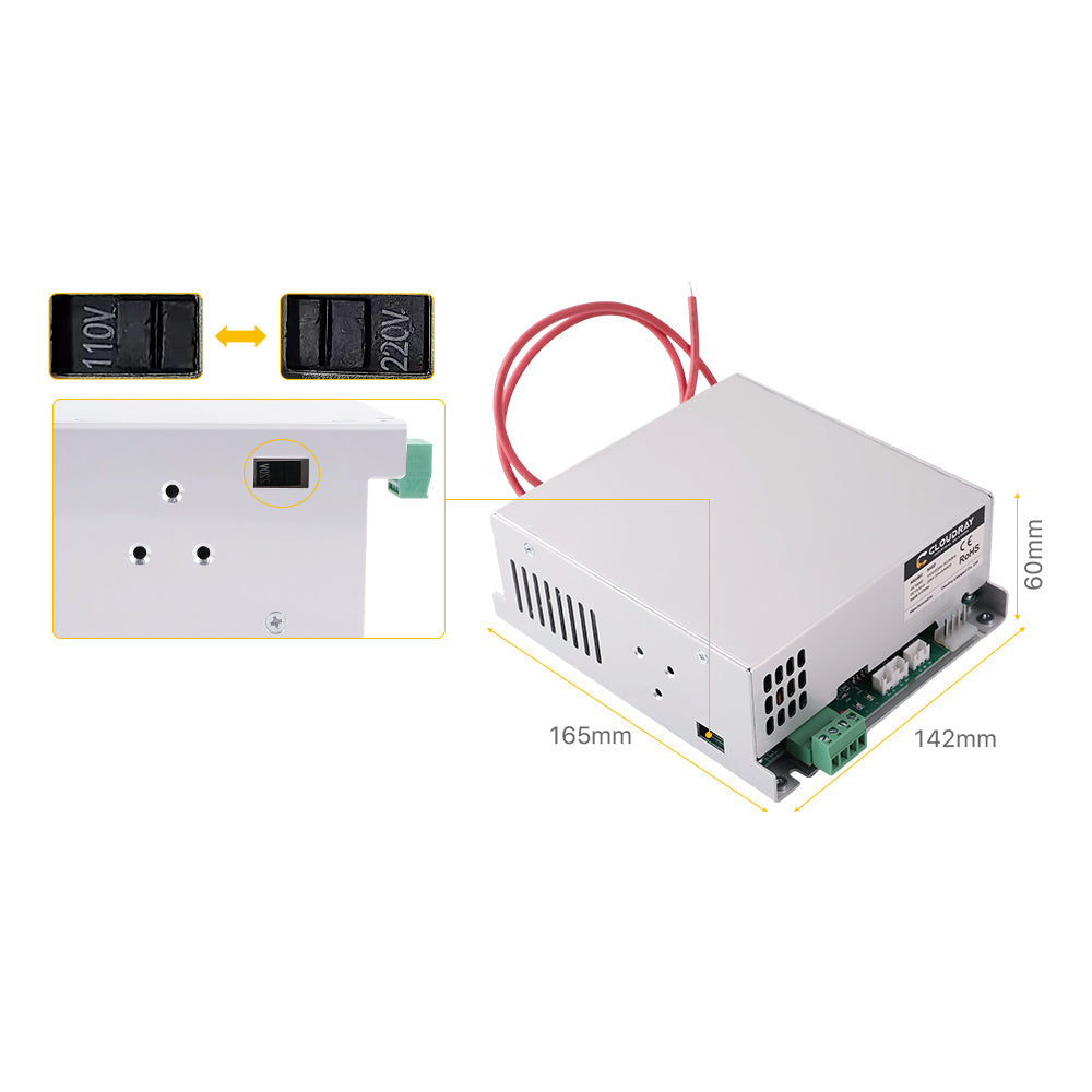 Manual Test Button TTL Level Button of Cloudray M40 Laser Power Supply