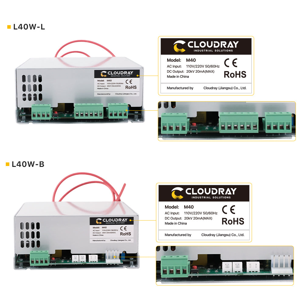 Cloudray M40 35-50W CO2 Laser Power Supply