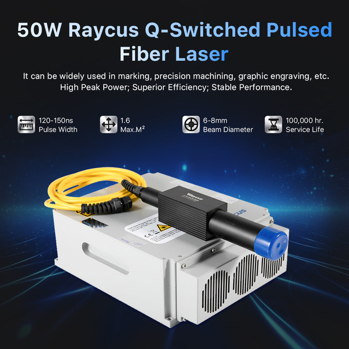 QS-50 LiteMarker Máquina de marcado de fibra con grabador láser dividido de 50 W con área de trabajo de 7,9” X 7,9”/11,8” X 11,8”