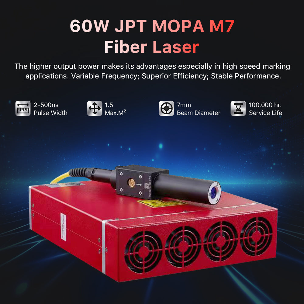 Cloudray MP-60 LiteMarker Pro 60W Fiber Laser Marking Engraver with 7.9” X 7.9” Scan Area & D80 Rotary