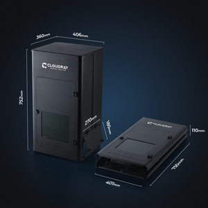 Cloudray Fiber Laser Enclosure Specifications: Foldable Design with 406x360x752mm Dimensions