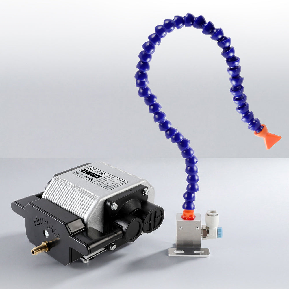 Cloudray Air Assist Pump and Flexible Air Hose with Base for Laser Engravers