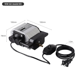 Cloudray 16W Air Assist Pump Dimensions for Laser Engravers