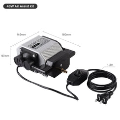 Cloudray 48W Air Assist Pump Dimensions for Laser Engravers