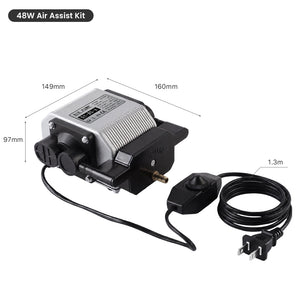 Cloudray 48W Air Assist Pump Dimensions for Laser Engravers