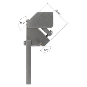 Cloudray 20mm Beam Combiner Side View Dimensions with 135 Degree Angle