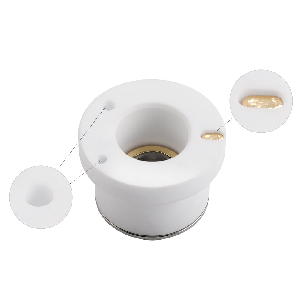 Cloudray Ceramic Nozzle Holder Top View with Conductive Alloy Contacts