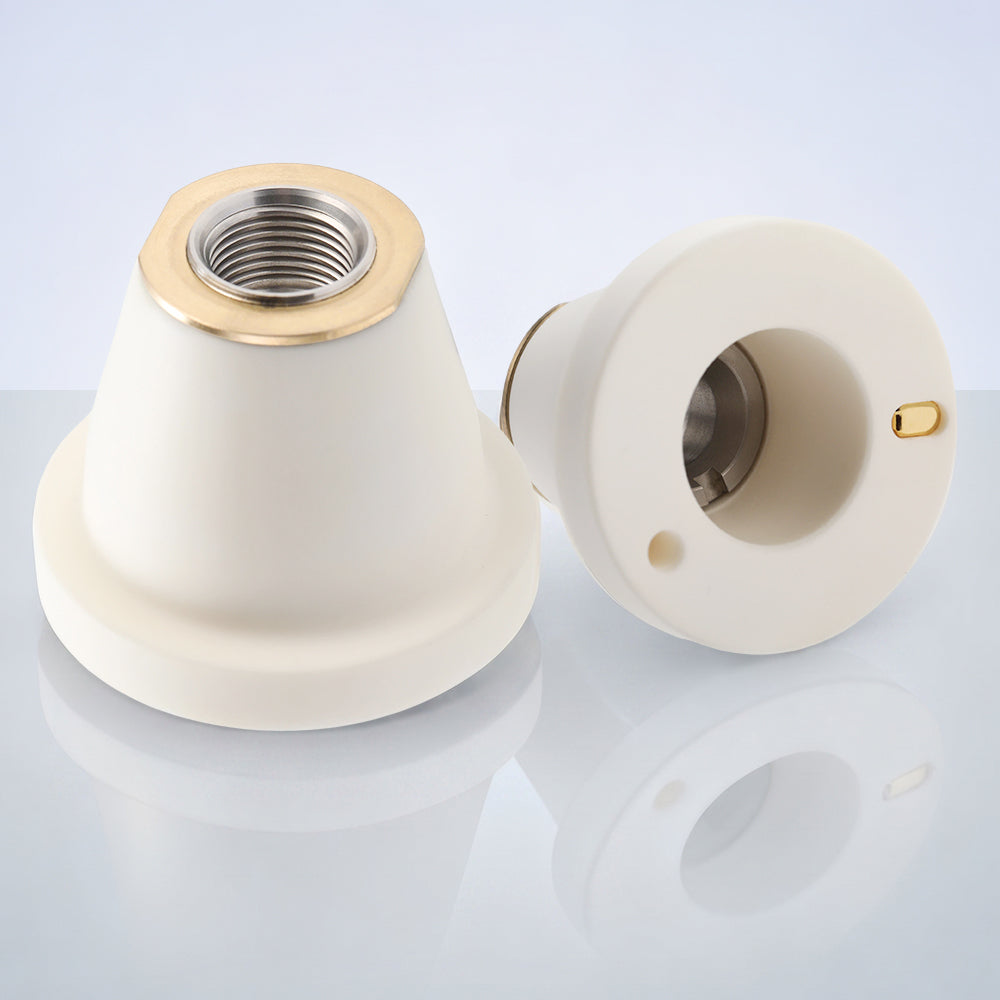 Cloudray Insulating Ceramic Nozzle Holder Side View with Glossy Reflective Surface