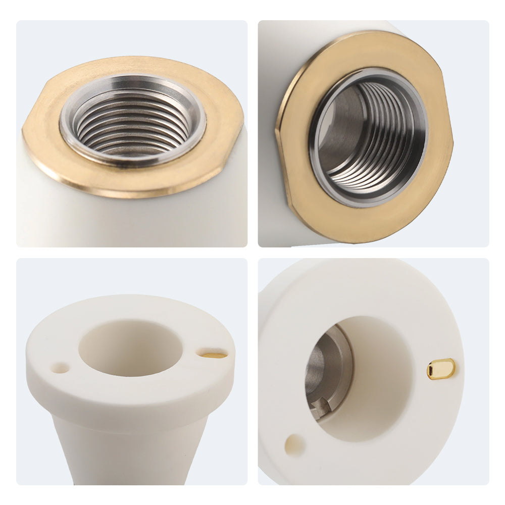 Cloudray Multi-Angle Detailed Views of Conductive Ring and Alignment Pins on Ceramic Holder