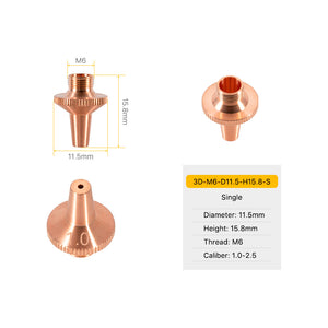 Cloudray 3D-M6-D11.5-H15.8-S Single Laser Nozzle Dimensions and Specifications