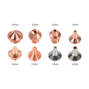 Cloudray 3D Laser Nozzles Caliber Sizes Details and Chromed Options