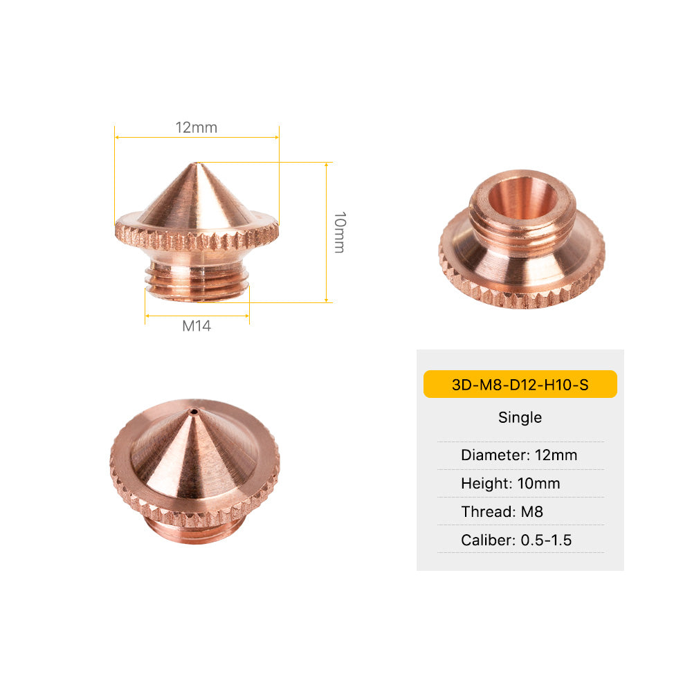 Cloudray 3D M8 Series Laser Nozzles For 3D Laser Cutting