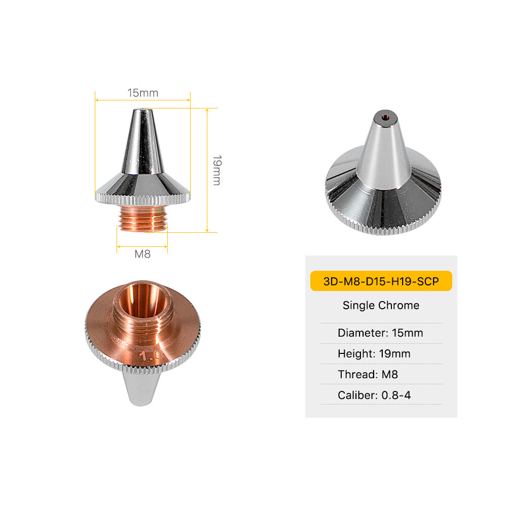 Cloudray 3D M8 Series Laser Nozzles For 3D Laser Cutting