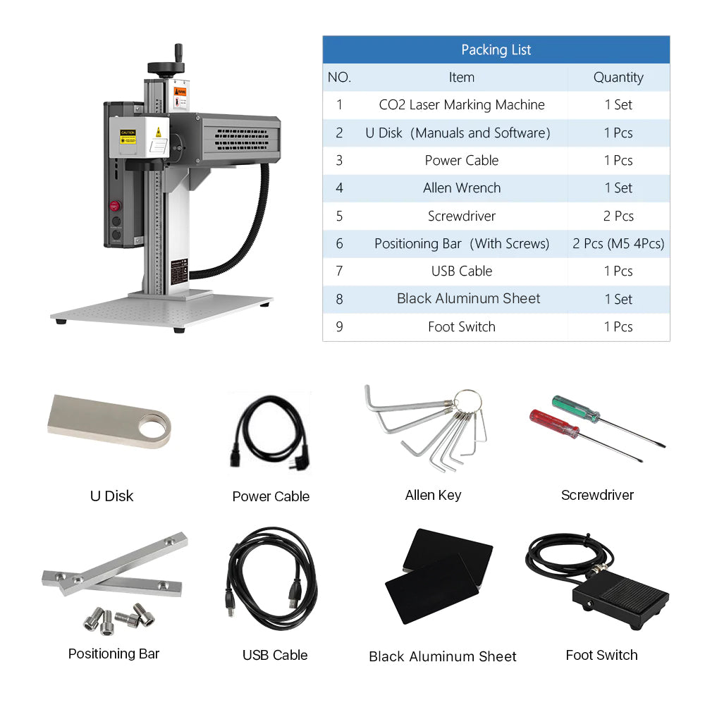 Cloudray EC-30 LiteMarker Pro 30W （Max up to 38W) Laser Engraver CO2 Laser Marking Machine With 8.3"X 8.3" Working Area