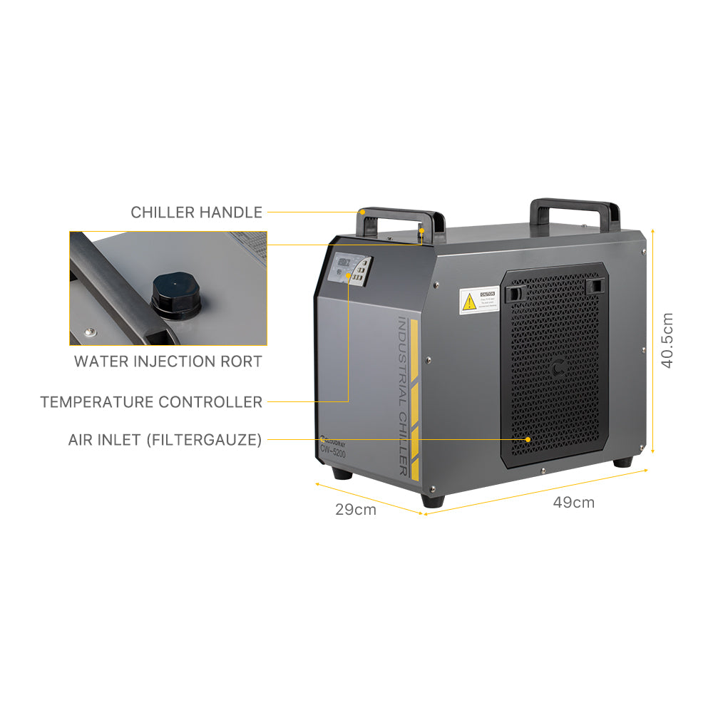 AU Stock Cloudray CW5200 Industrial Water Chiller For 150W CO2 Laser Engraving Cutting Machine