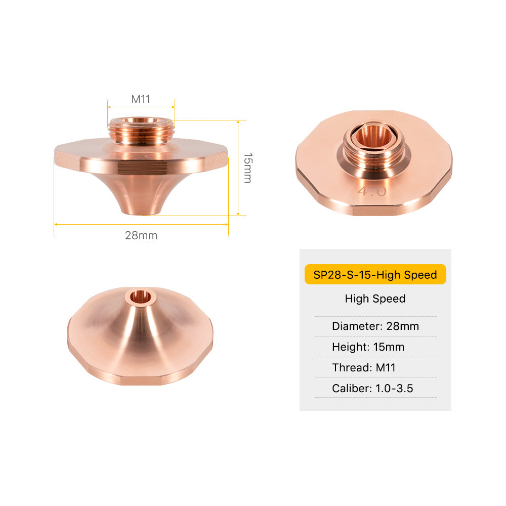 Cloudray SP Series S Type Laser Nozzles D28 H15 M11 – Cloudray Laser